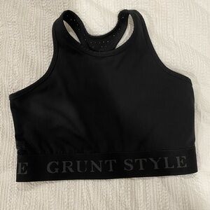 Grunt Style Black Performance sports bra size L